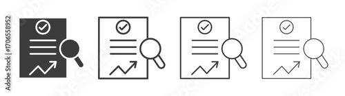 Analytics report icon outline vector. Thin linear logo