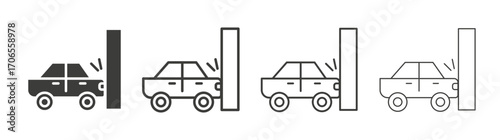 Accident icon outline vector. Thin linear logo