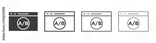 A B test icon outline vector. Thin linear logo