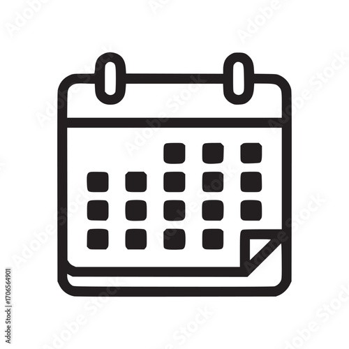 Vector art of calendar icon this minimalist design features a simple, clean calendar symbol, perfect for representing schedules, events, and reminders in a modern and elegant way its versatility makes