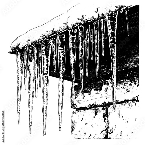 Icicles Winter Illustration
