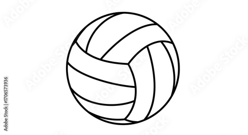 Volleyball Line Drawing Simple Sport Ball Icon Vector Graphic