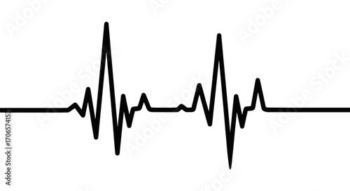 Electrocardiogram tracing showcasing vital signs and representing rhythm of heartbeat
