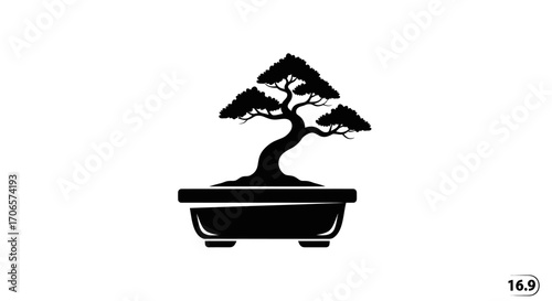Elegant bonsai tree illustration against a bright white backdrop showcasing balance and refinement
