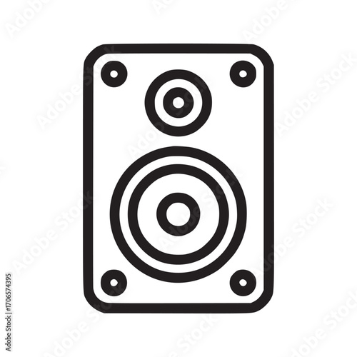 Vector art of speaker icon a minimalist vector illustration of a speaker, ideal for audio, music, or soundrelated designs the clean lines and simple design make it versatile for various applications