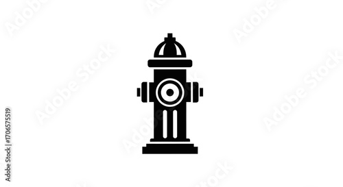 Sleek silhouette of a vintage fire hydrant illustrating emergency preparedness and urban