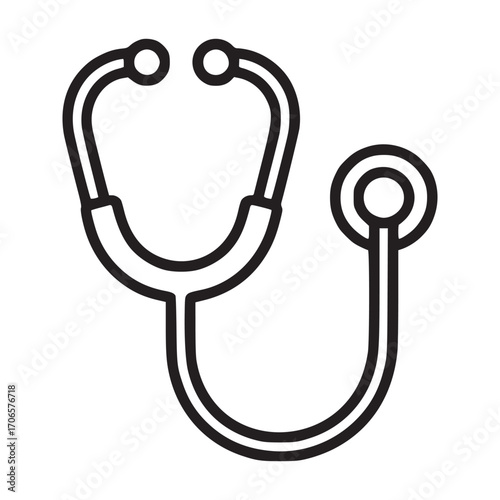 Vector art of stethoscope icon this minimalist vector illustration features a simple stethoscope, ideal for medical, healthcare, or diagnostic designs, providing a clean and modern visual representati