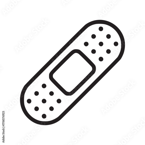 Vector art of bandage icon a simple line drawing of a first aid plaster, perfect for medical or healthcare designs use this vector graphic to add a clean, minimalist touch to your project