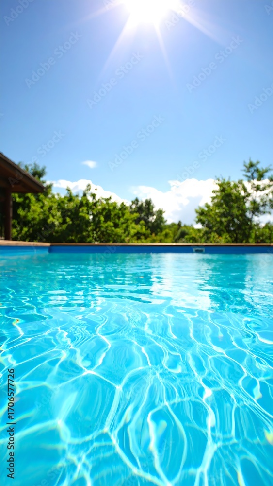 Fototapeta premium Sparkling pool under a clear sky