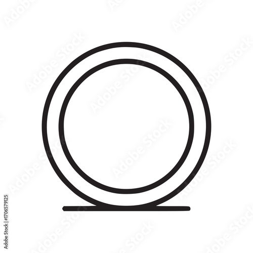 Vector art of a simple line art illustration of a ring, symbolizing commitment, union, and eternity in a clean and modern design