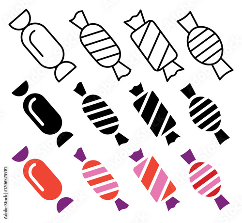 Candy icon glyph and line style pack