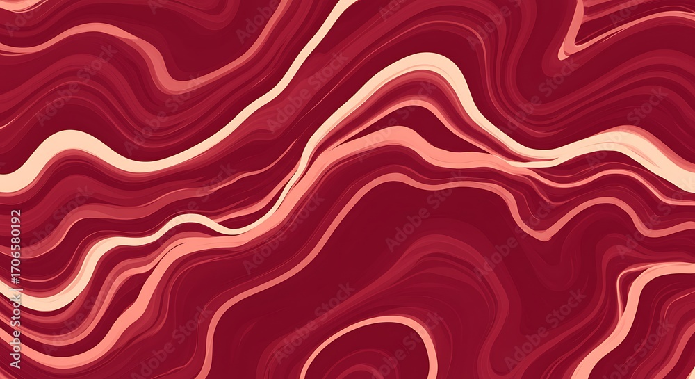 Fototapeta premium Abstract pattern with burgundy red and pale cream