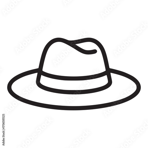 Vector art of stylish fedora hat, a timeless accessory that adds a touch of sophistication and flair to any outfit, perfect for completing a classic or modern look