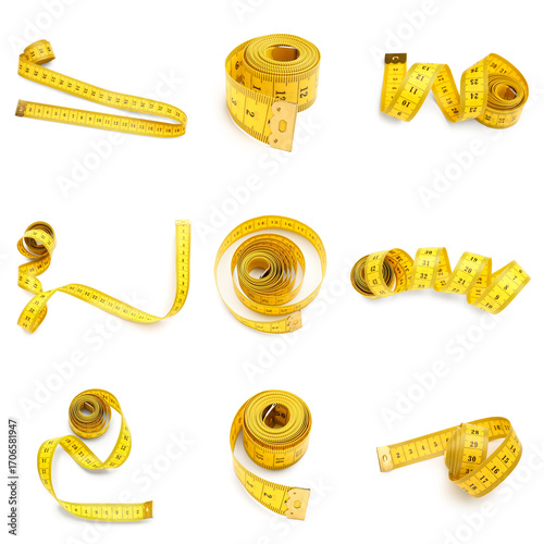 Set of yellow measuring tap...