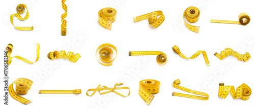 Set of yellow measuring tap...