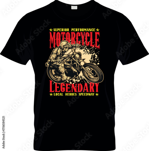 Superior Performance Motorcycle Legendary T shirt Vector Design