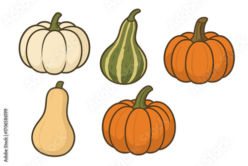 Thanksgiving, autumn icon set. seasonal, harvest icons flat style collection
