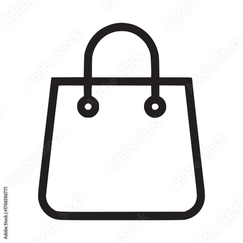 Vector art of simple shopping bag illustration a minimalist depiction of a shopping bag, ideal for illustrating concepts of retail, commerce, or online shopping
