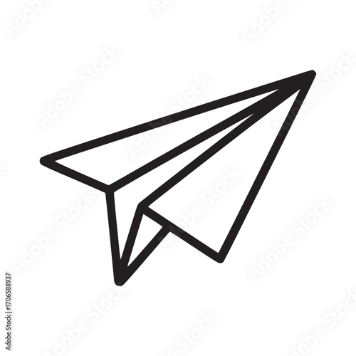 Vector art of paper plane icon vector illustration of a paper plane in a simple and modern style perfect for use in web design, mobile apps, and other digital projects