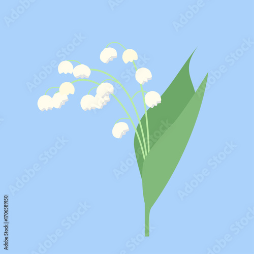 かわいいすずらんの花のイラスト