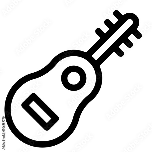 Ukulele line art icon