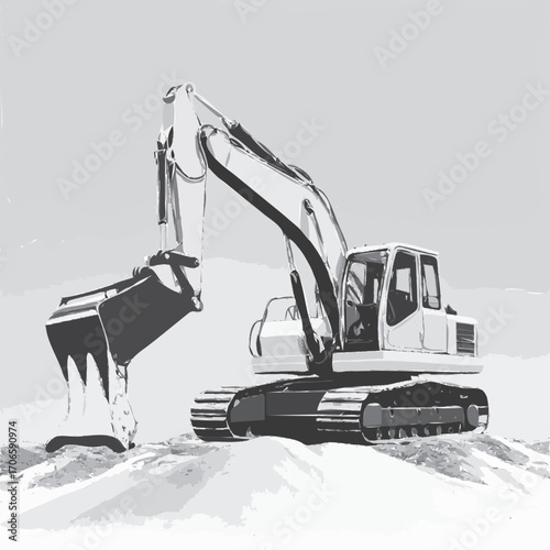 excavator vector 