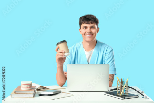 Male medical student with m...