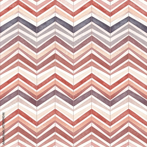 Abstract watercolor chevron pattern in muted tones