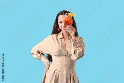 Young woman with aperol spr...