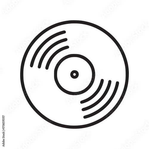 Illustration of a vinyl record this minimalist design captures the essence of retro music and vintage technology, perfect for music, nostalgia, or audio themes its clean lines and simple form make it 