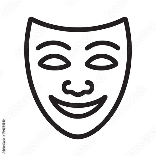 Illustration of a smiling theatrical mask the mask is a symbol of theater, drama, and acting it can be used to represent the performing arts, entertainment, and creativity