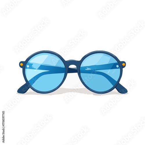 Schlichte Vektorillustration einer Brille mit runden Gläsern,