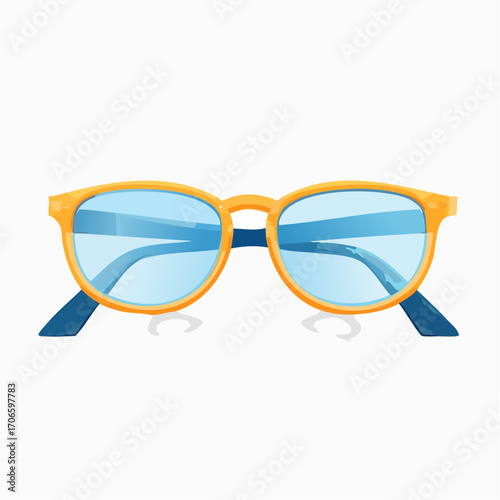Schlichte Vektorillustration einer Brille mit runden Gläsern,