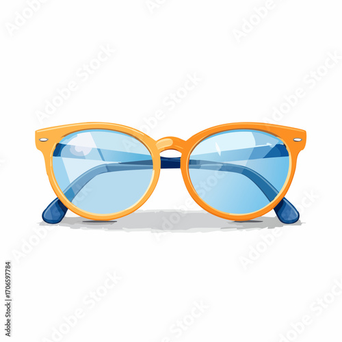 Schlichte Vektorillustration einer Brille mit runden Gläsern,
