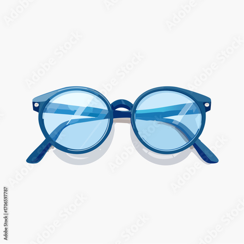 Schlichte Vektorillustration einer Brille mit runden Gläsern,