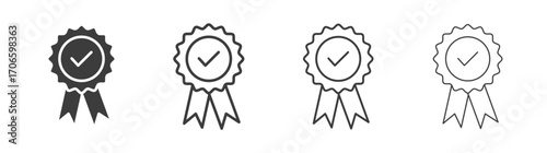 Warranty vector icon set in black and white color.