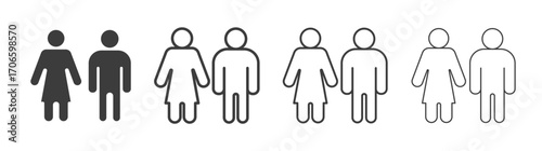 Toilet vector icon set in black and white color.