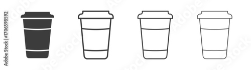 Togo Cup vector icon set in black and white color.