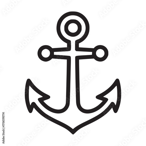 Vector art of simple line art illustration of an anchor the anchor is a symbol of stability, security, and hope, often associated with maritime themes, seafaring, and nautical adventures