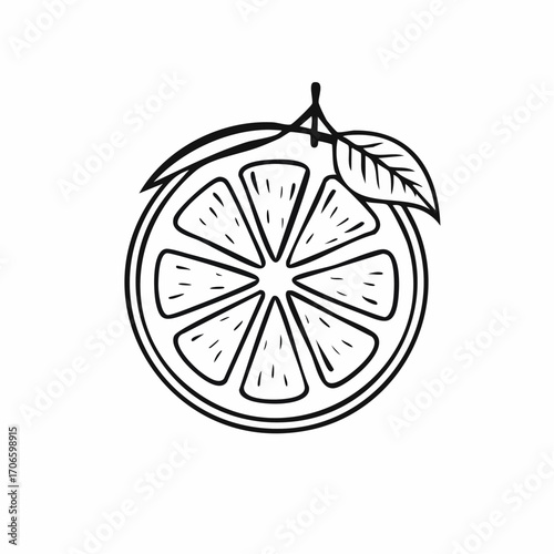 Citrus Spritz Simple Line Art