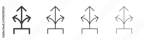 Split vector icon set in black and white color.