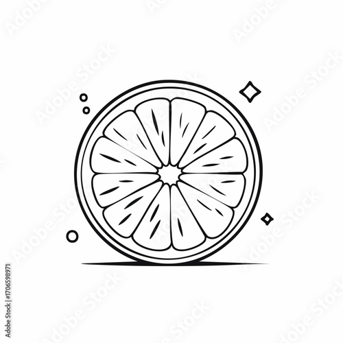 Citrus Spritz Simple Line Art