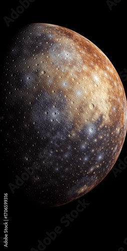 Planet Mercury in space orbiting the sun in our solar system