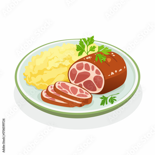 Kassler mit Sauerkraut und Kartoffelpüree