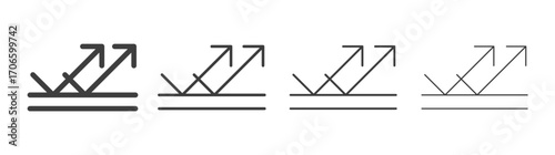 Reflect vector icon set in black and white color.