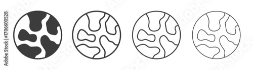 Mercury vector icon set in black and white color.