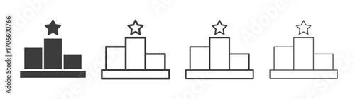 Leaderboard vector icon set in black and white color.