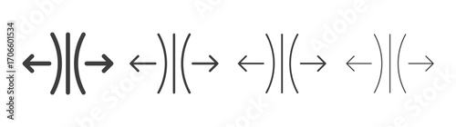 Elastic vector icon set in black and white color.