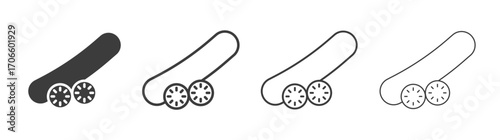 Cucumber vector icon set in black and white color.