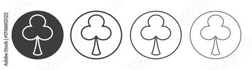 Club vector icon set in black and white color.